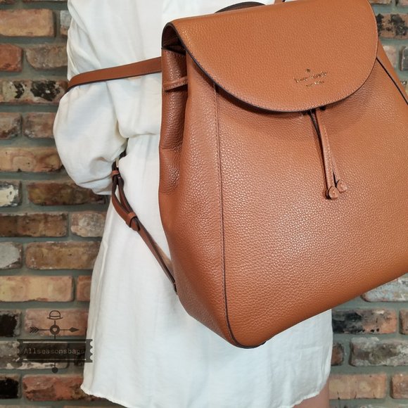 AUTHENTIC NWT Kate Spade Large Leila Backpack Warm Gingerbread BROWN Ginger main image 8